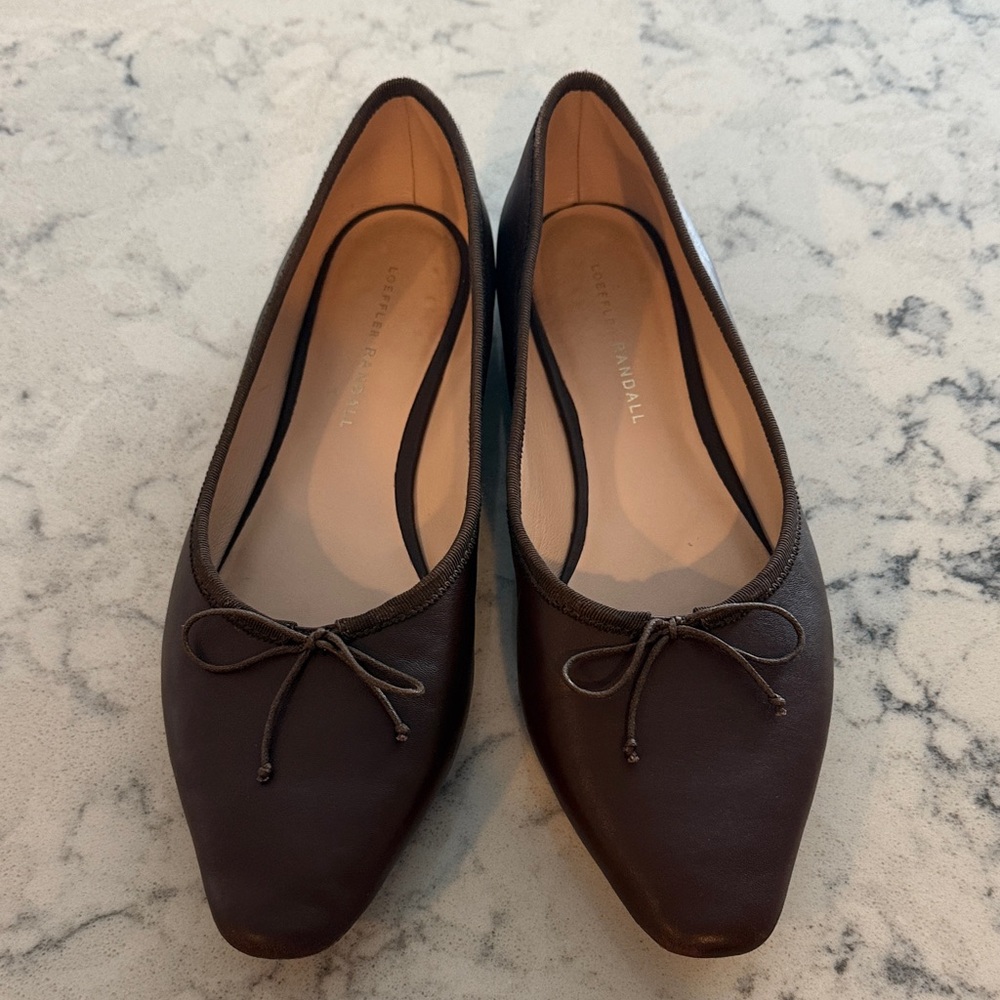 Loeffler Randall Chocolate Brown Pointed Toe Ballet Flats 8.5